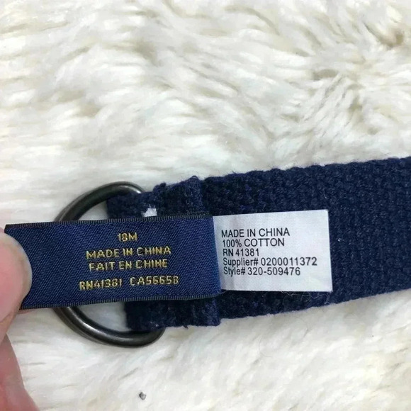 Polo By Ralph Lauren  Navy Blue Cloth Belt Size 18M - Picture 7 of 9